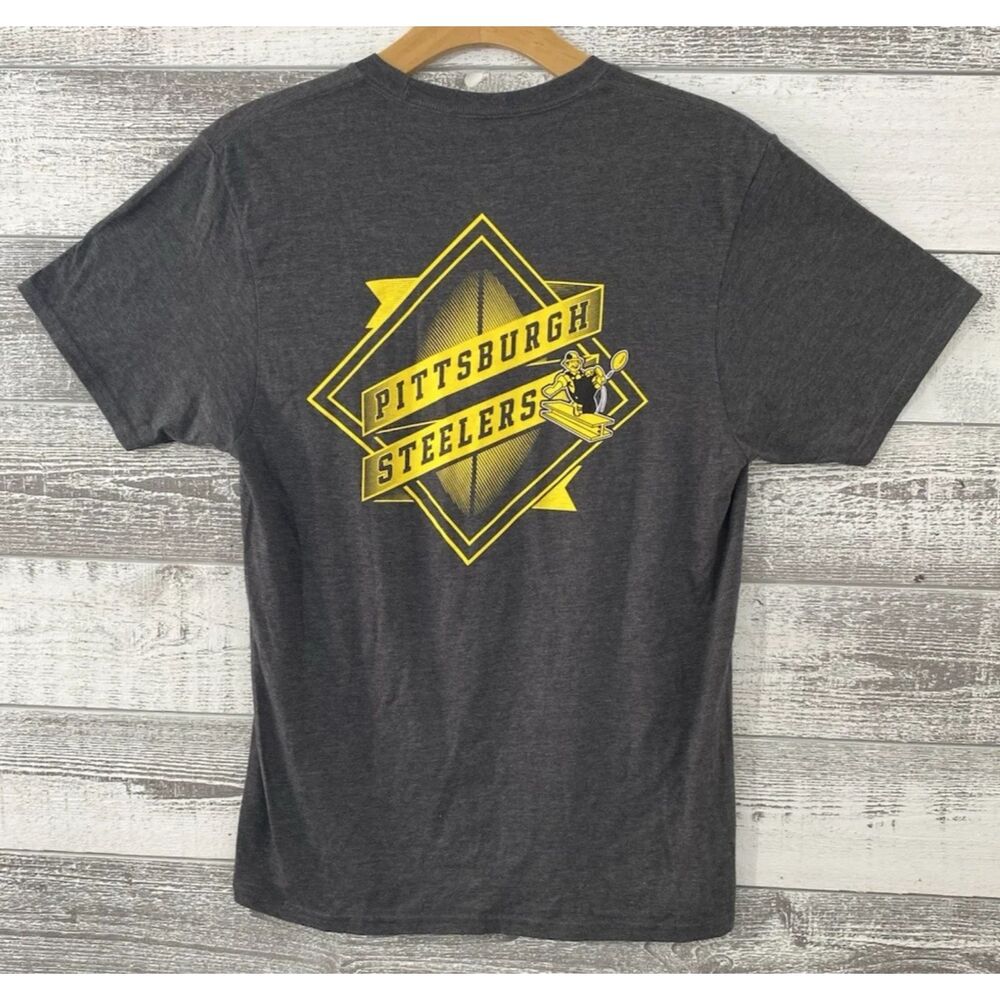 Majestic Pittsburgh Steelers Black T-Shirt Men's Size Medium - Picture 2 of 11
